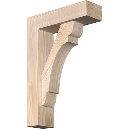 Ekena Millwork Olympic Block Smooth Bracket w/ Offset Brace, Douglas Fir, 5 1/2"W x 18"D x 26"H BKT0604X18X26OLY05SDF